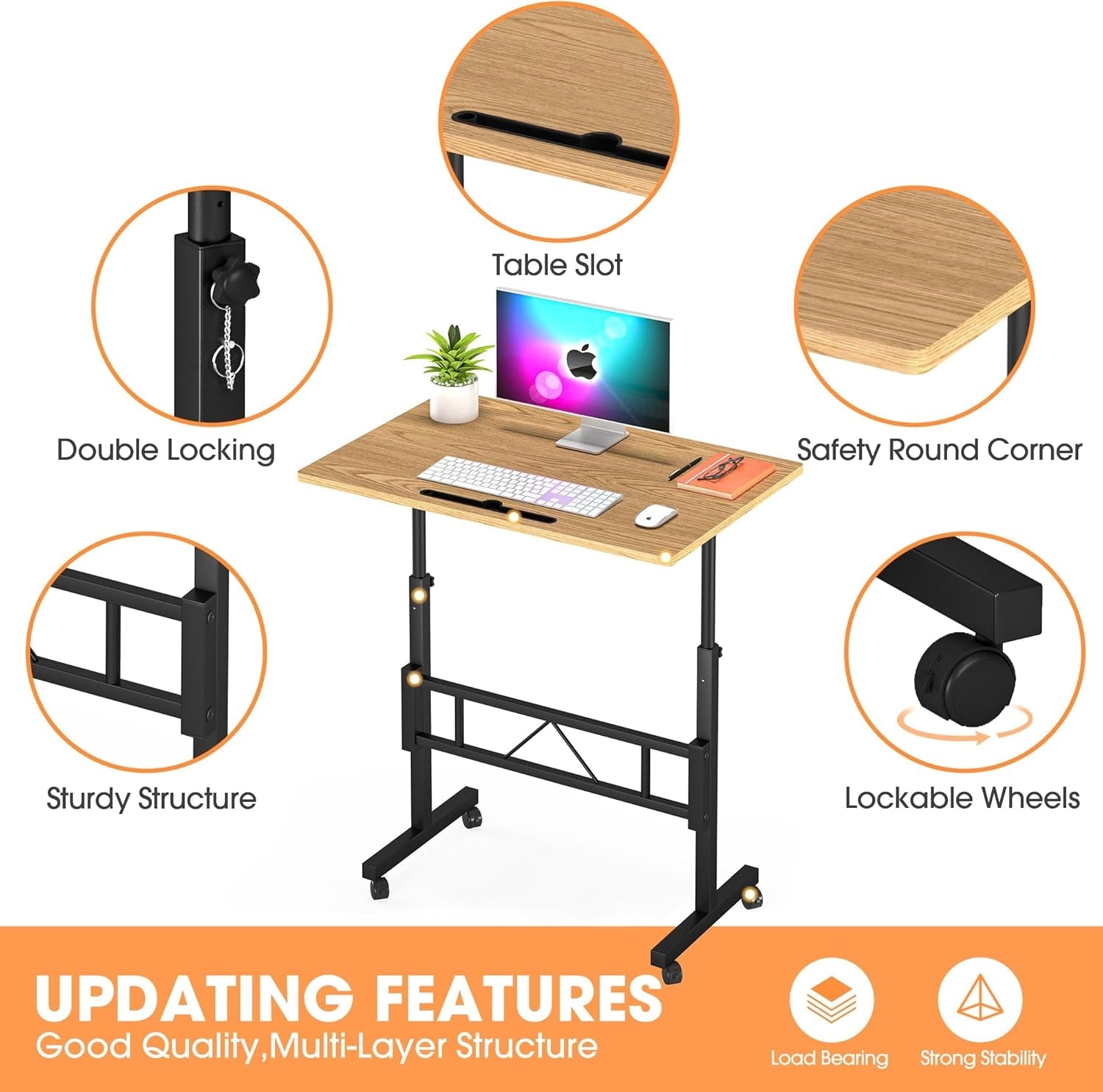 Adjustable Height Portable Standing Desk for Home Office
