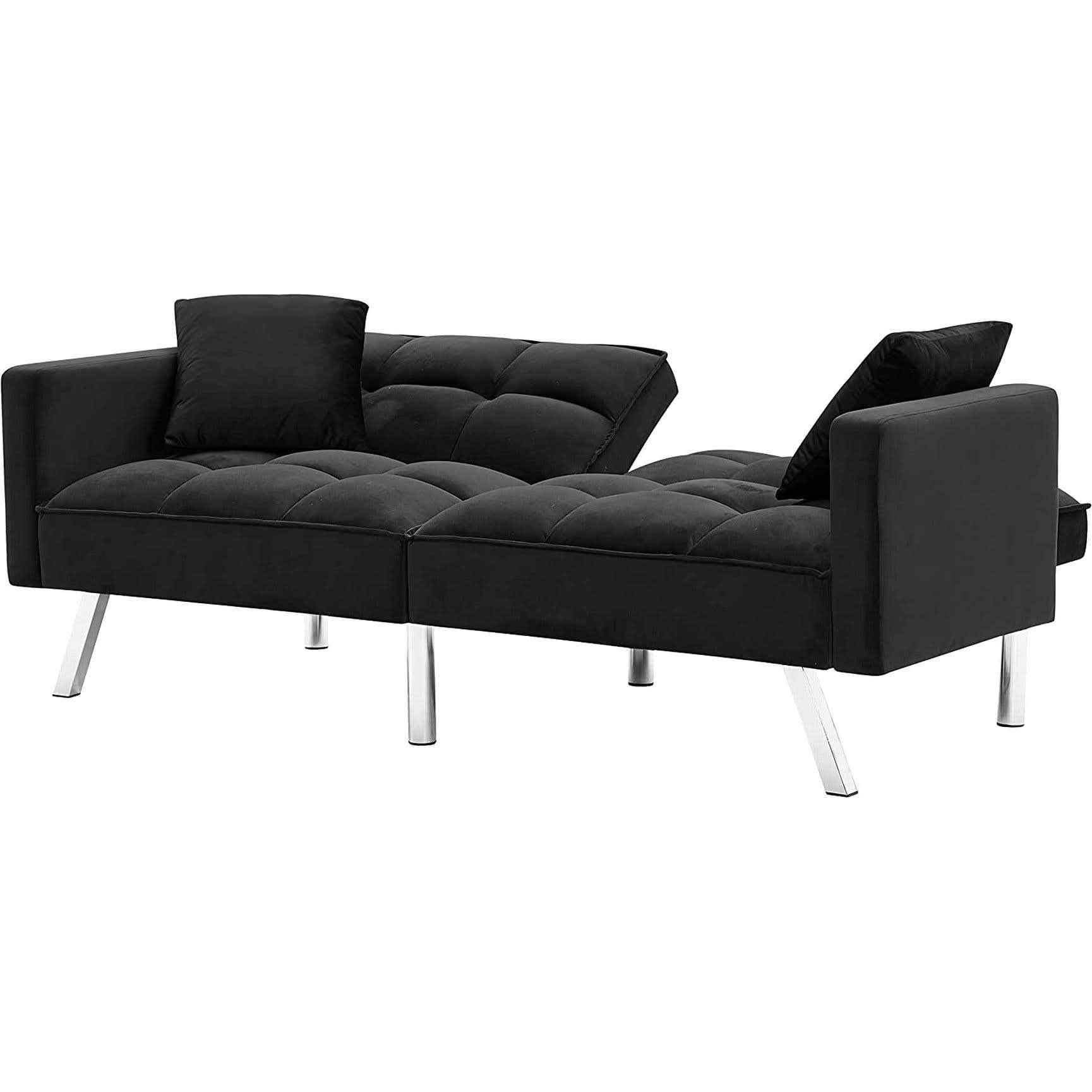 Adjustable Loveseat Sofa Bed With Metal Legs For Small Spaces
