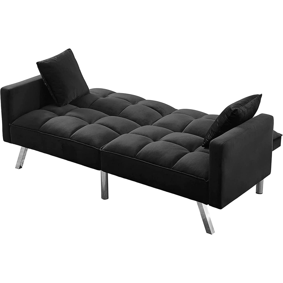 Adjustable Loveseat Sofa Bed With Metal Legs For Small Spaces