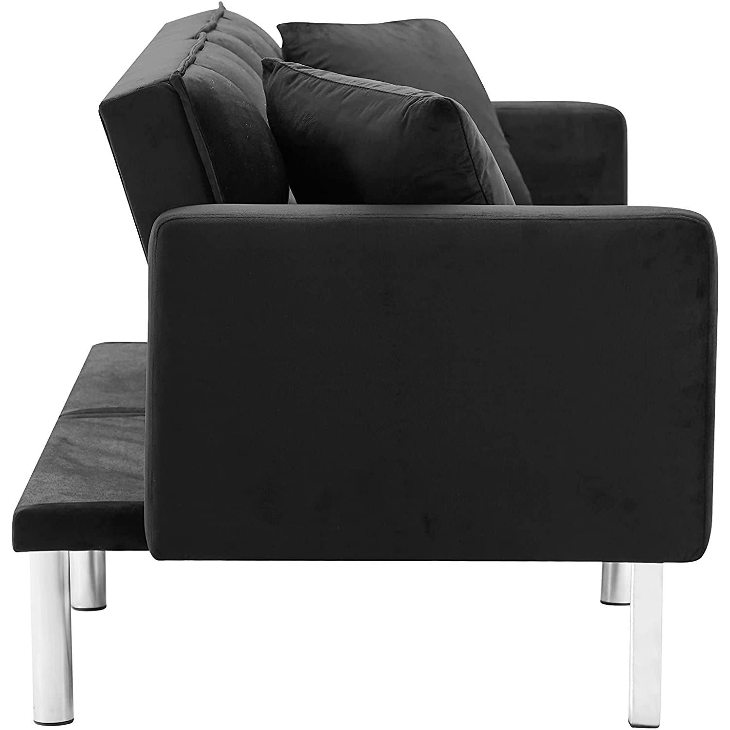 Adjustable Loveseat Sofa Bed With Metal Legs For Small Spaces