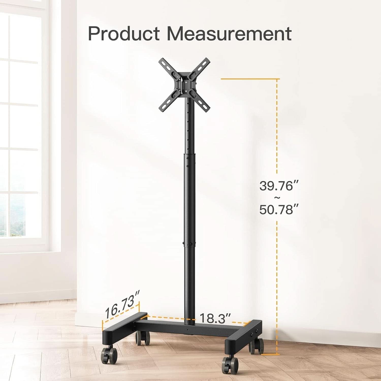 Adjustable Rolling TV Cart For 13 To 50 Inch TVs Tilt