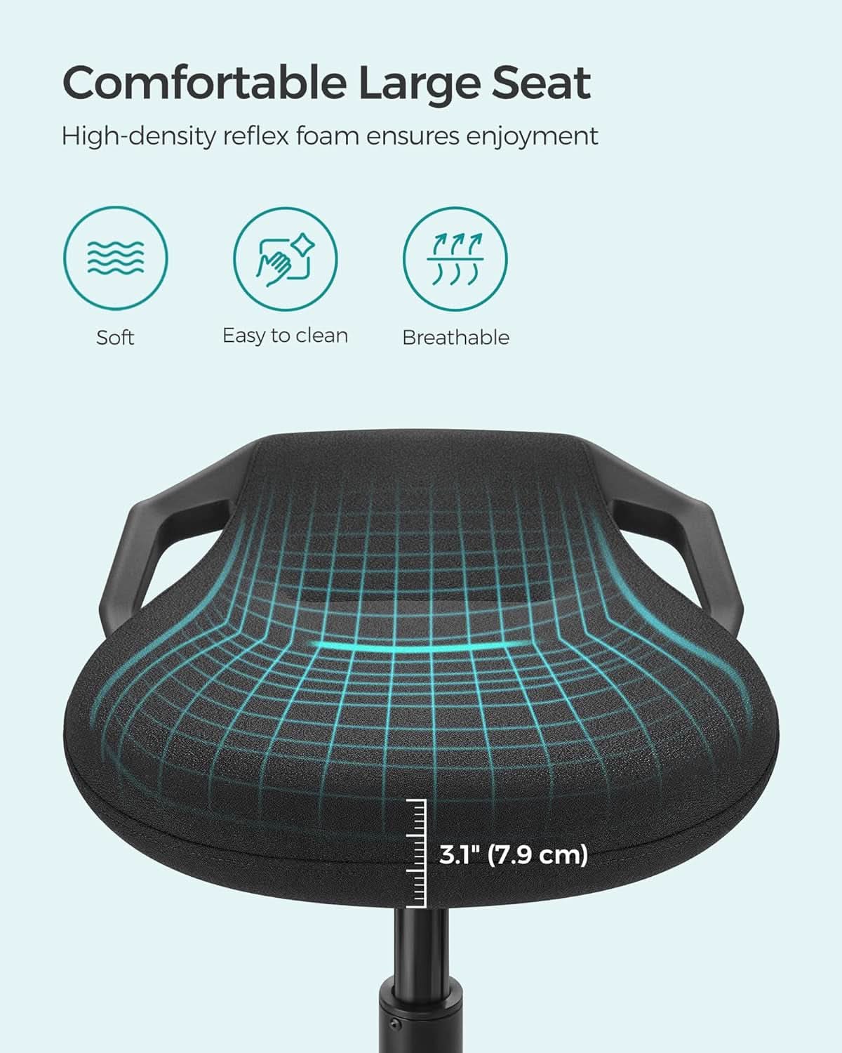 Adjustable Standing Desk Chair Black 23.6 To 33.3 Inches