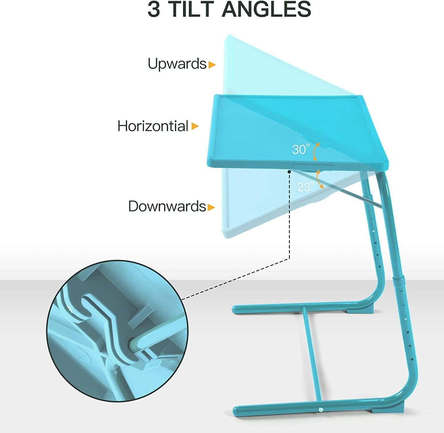 Adjustable TV Tray Table Azure With 6 Height 3 Tilt Angles