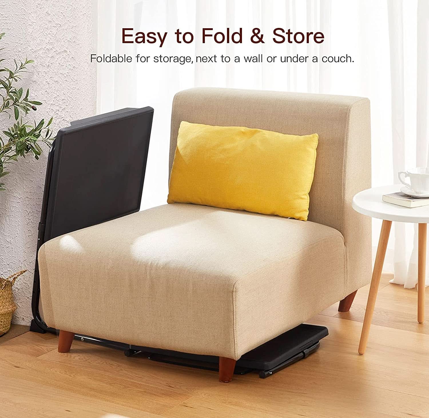 Adjustable TV Tray Table With 6 Height Settings And 3 Tilt Angles Black