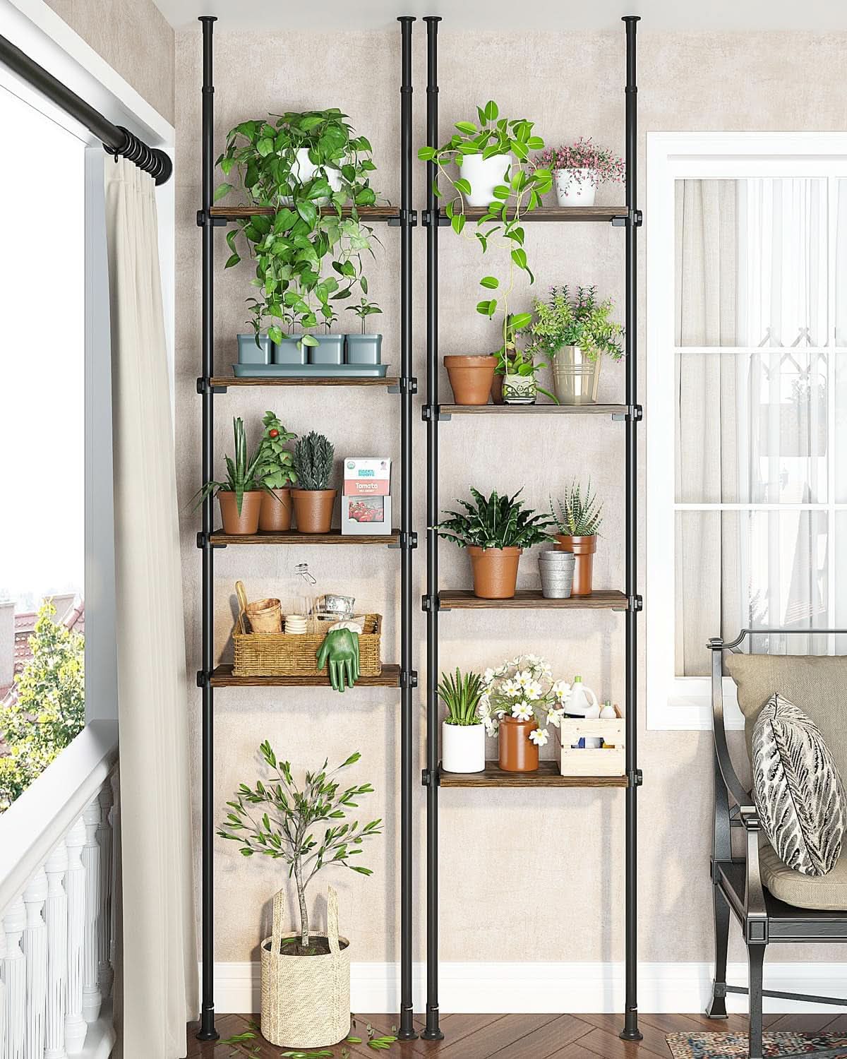 Adjustable Tall Narrow Bookcase 4 Tier Ladder 64 To 113 In