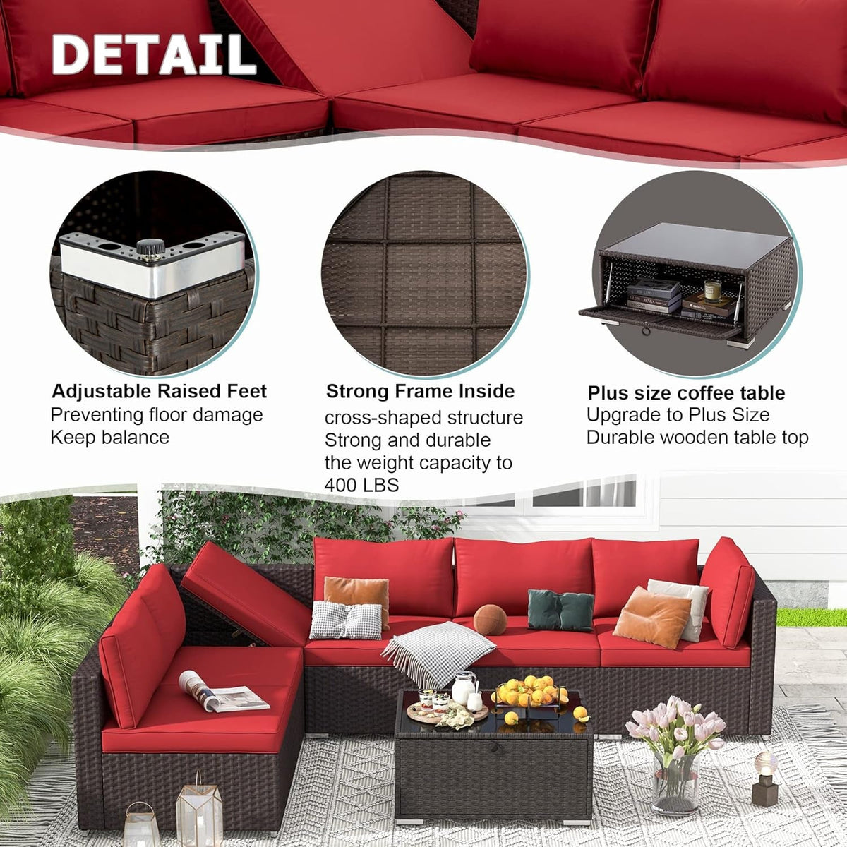 Adjustable Wicker Patio Furniture Set for Outdoor Relaxation