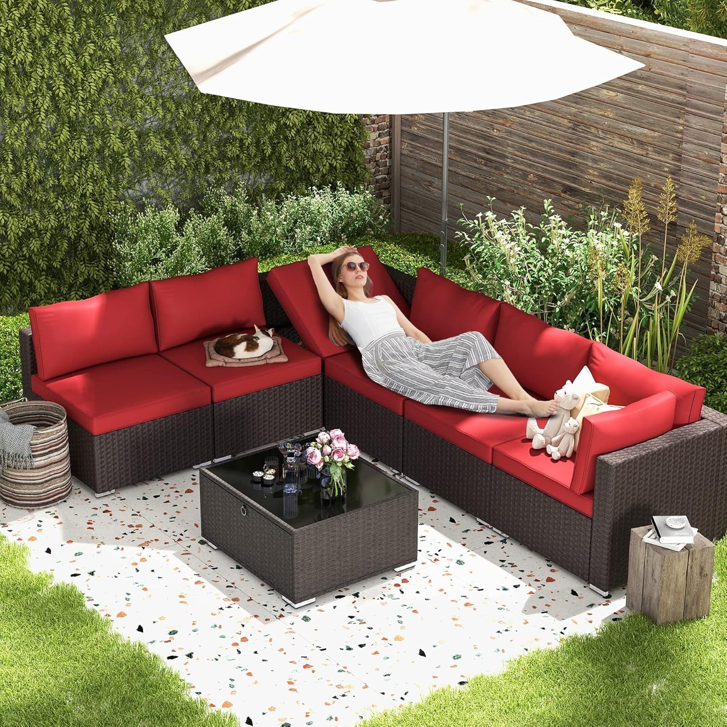 Adjustable Wicker Patio Furniture Set for Outdoor Relaxation