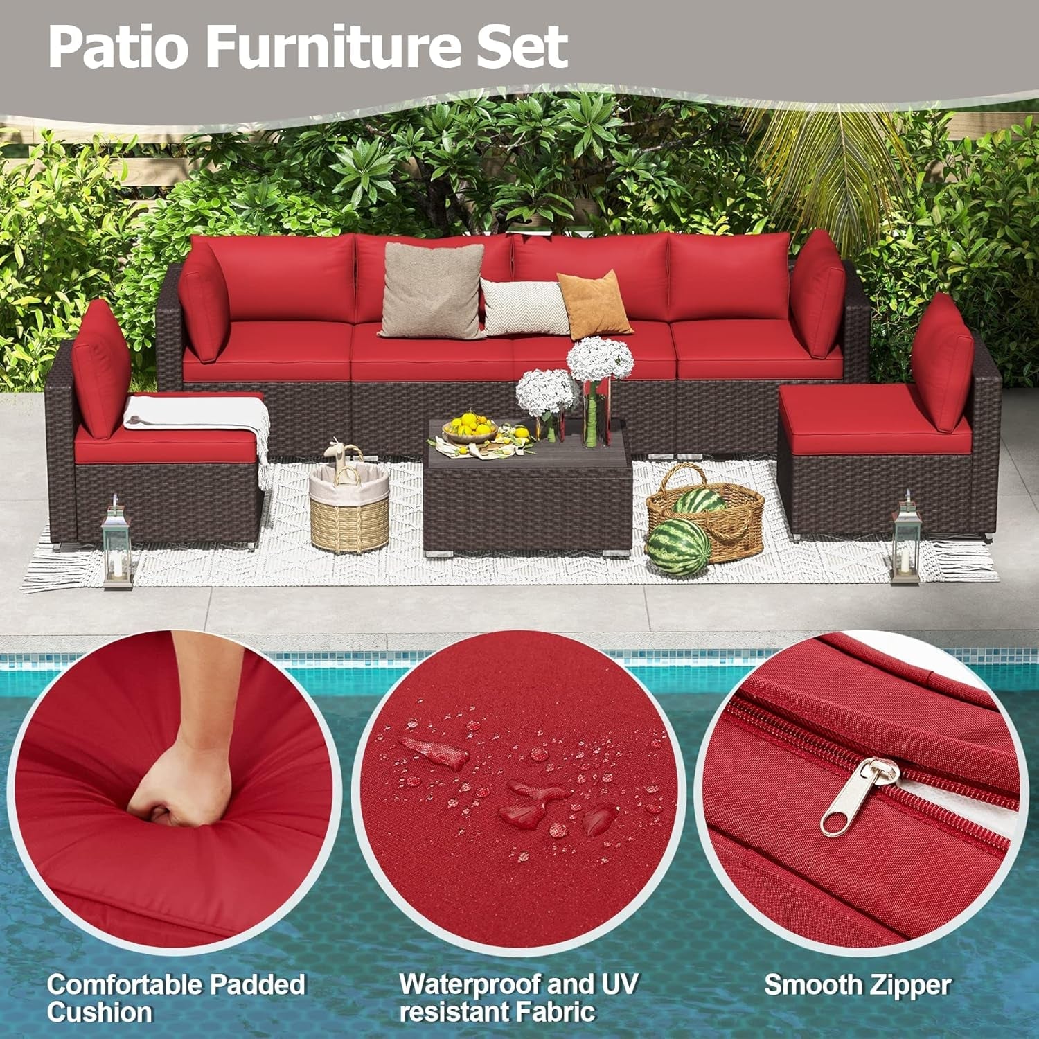 Adjustable Wicker Patio Furniture Set for Outdoor Relaxation