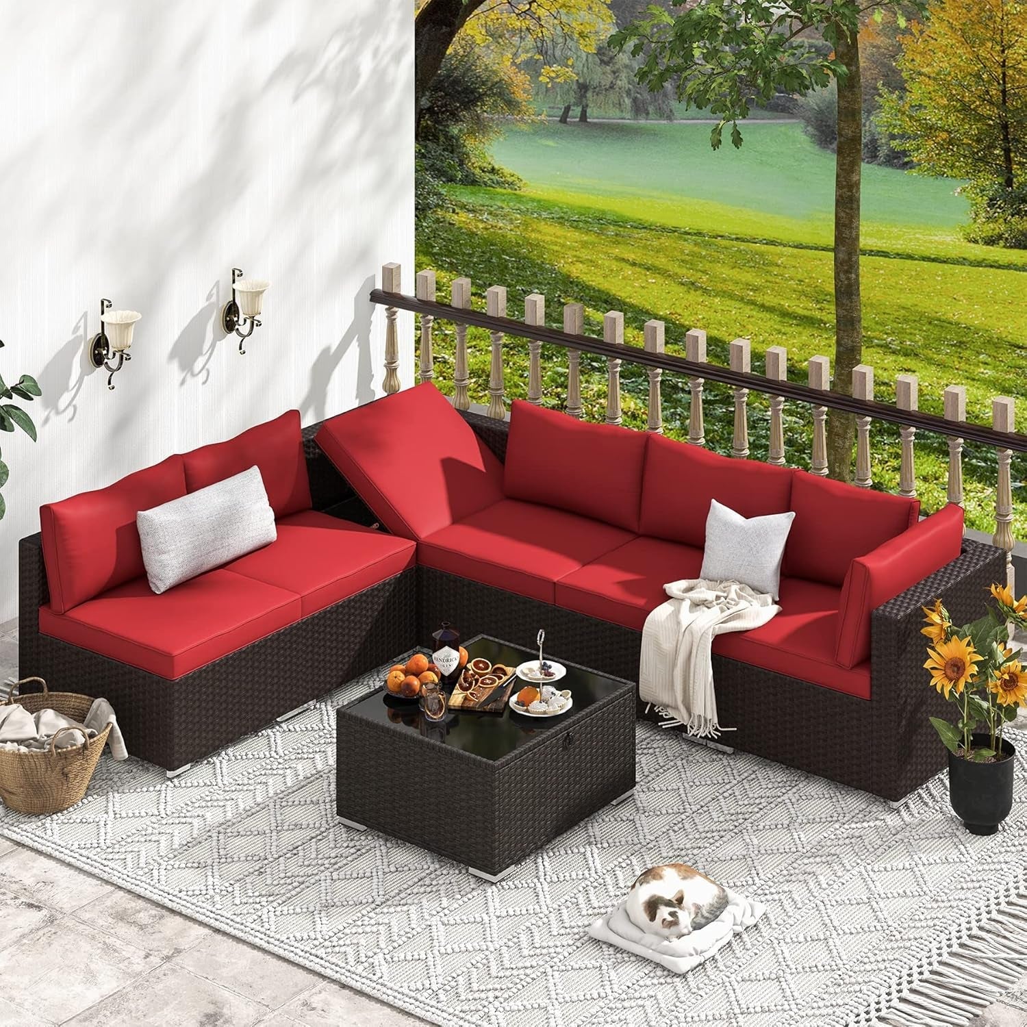 Adjustable Wicker Patio Furniture Set for Outdoor Relaxation