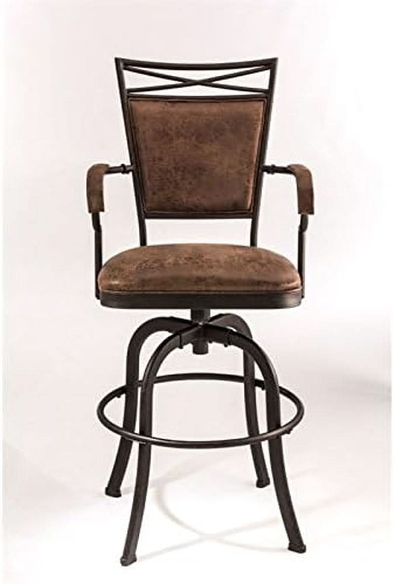 Aged Bronze Swivel Tilt Barstool with Padded Comfort