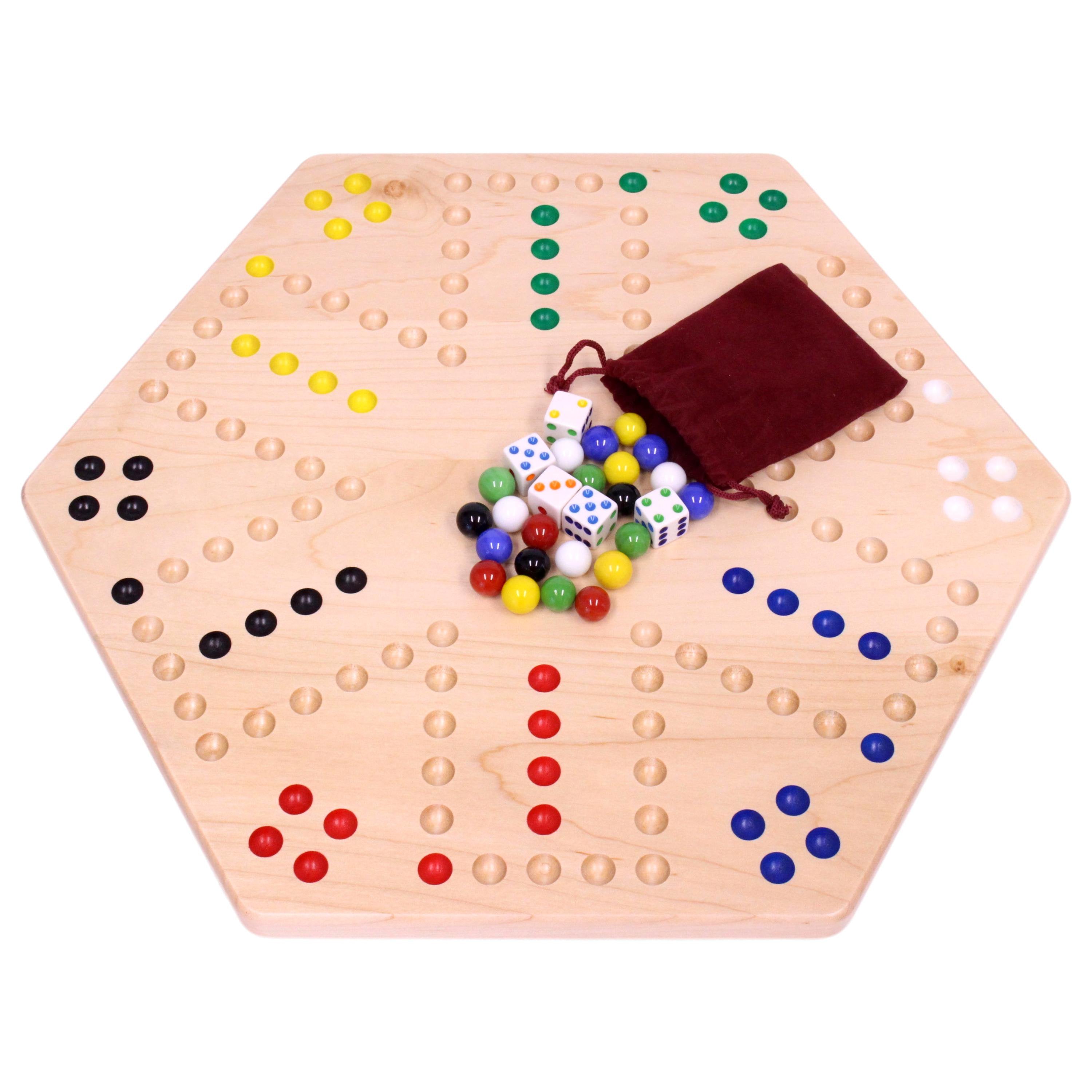 Aggravation Wahoo Marble Board Game, Double-Sided, Hand Painted