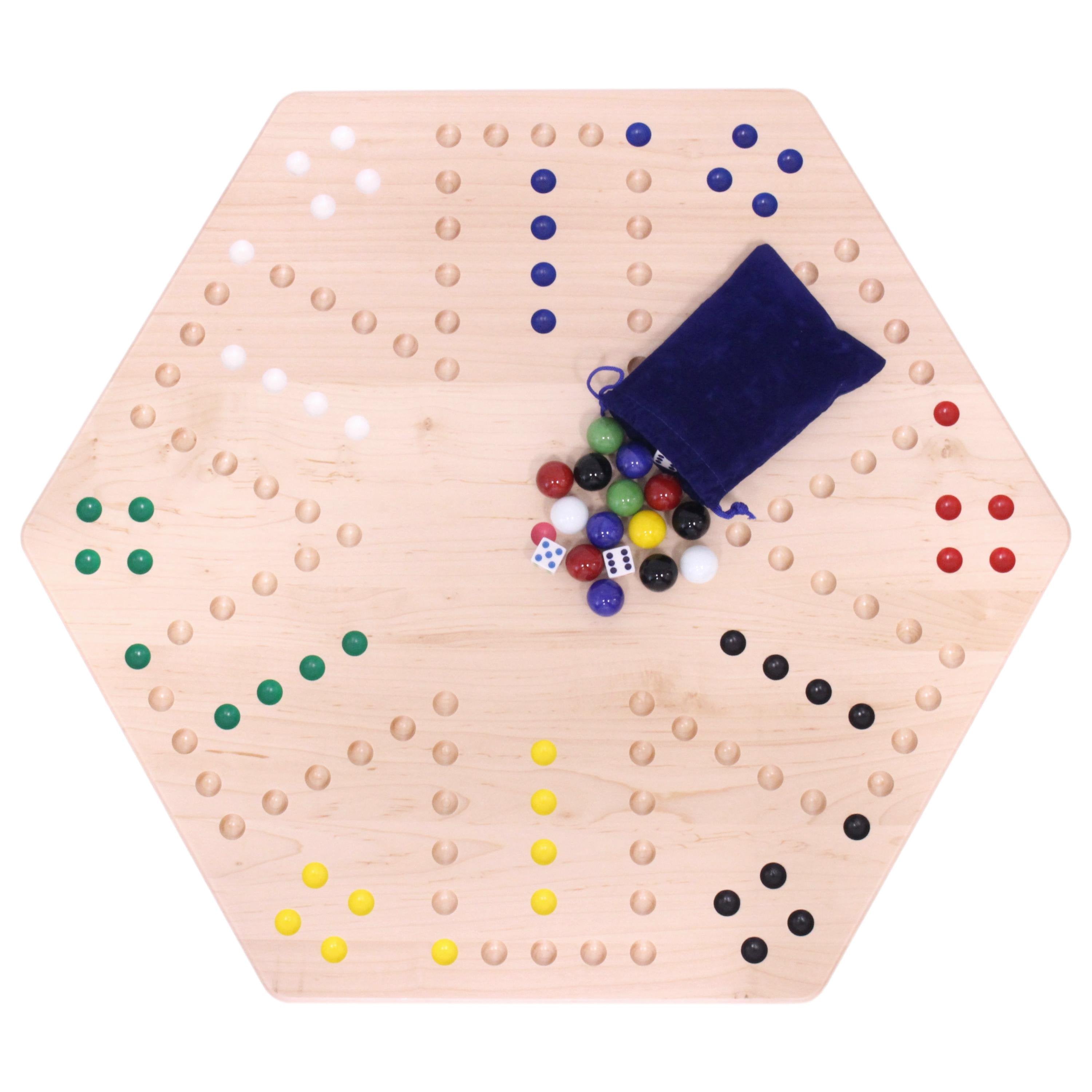 Aggravation Wahoo Marble Board Game, Double-Sided, Hand Painted