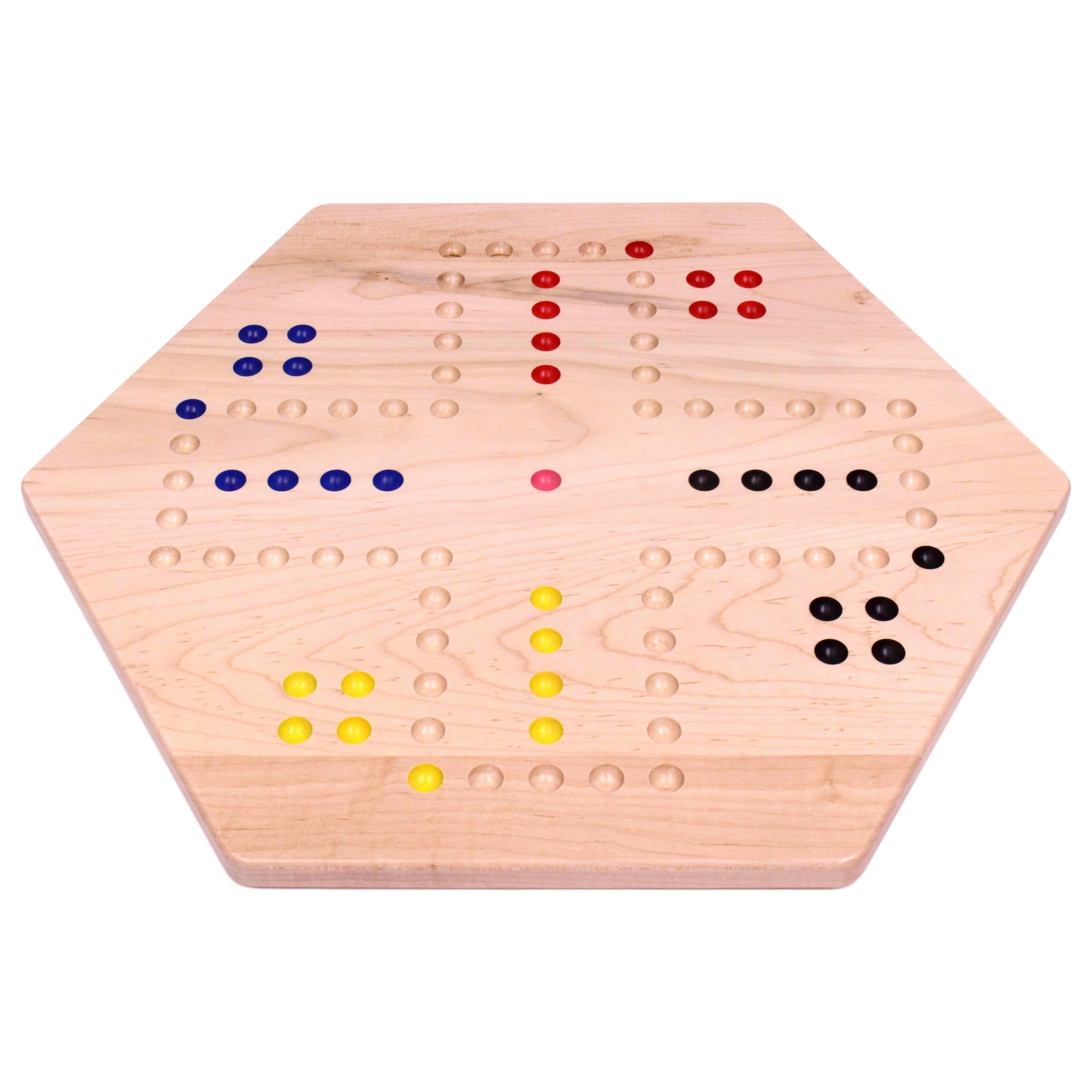 Aggravation Wahoo Marble Board Game, Double-Sided, Hand Painted