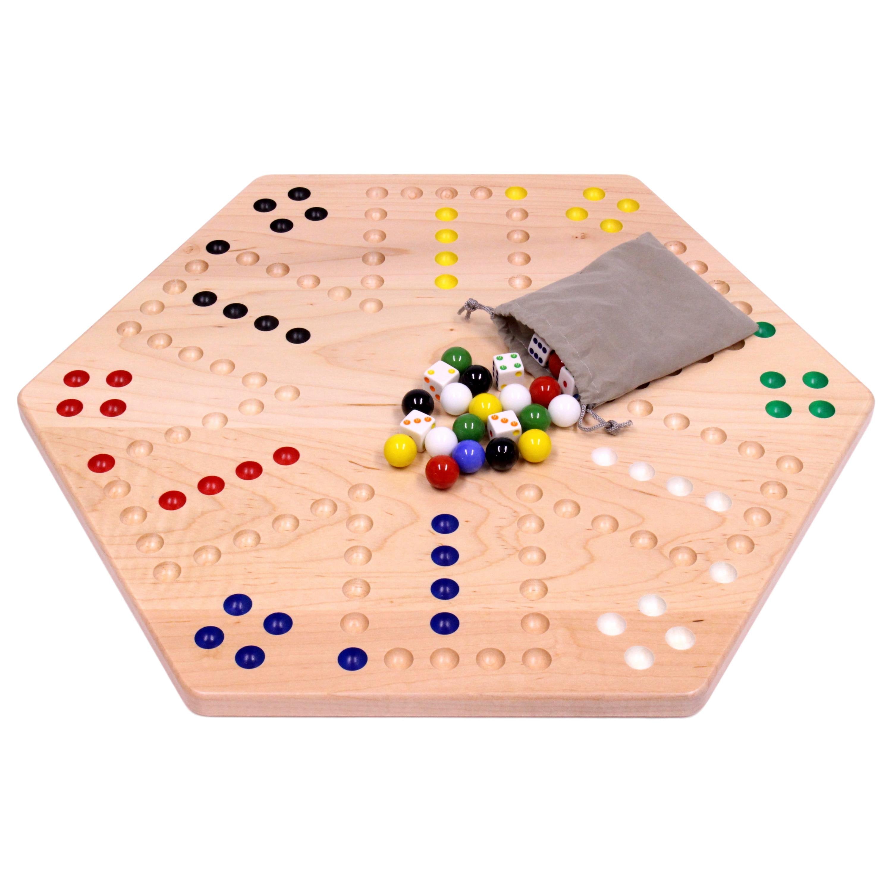 Aggravation Wahoo Marble Board Game, Double-Sided, Hand Painted