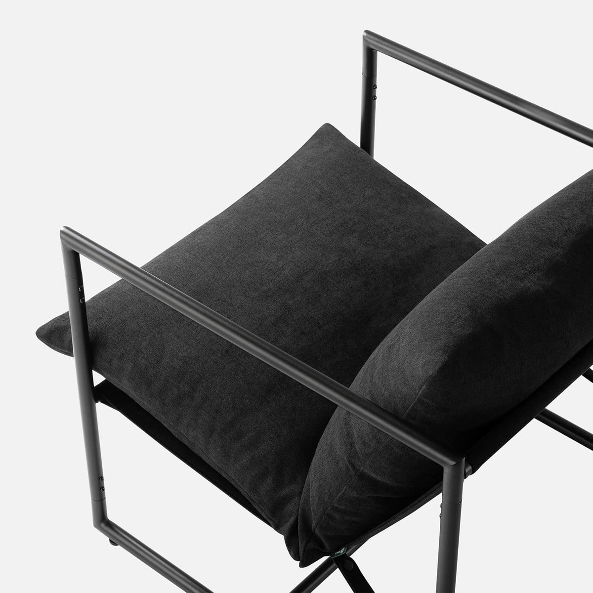 Aidan Sling Accent Chair Black Metal Frame Foam Cushion