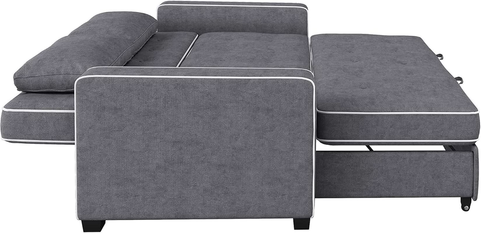 Ainsley Loveseat With Pull Out Sleeper Microfiber Charcoal