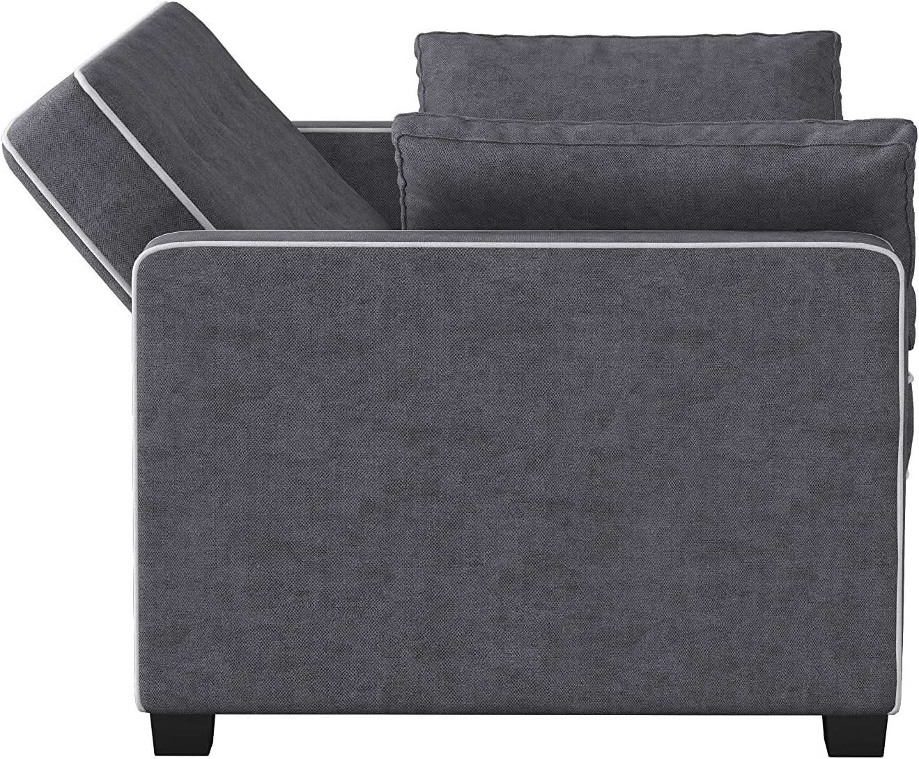 Ainsley Loveseat With Pull Out Sleeper Microfiber Charcoal