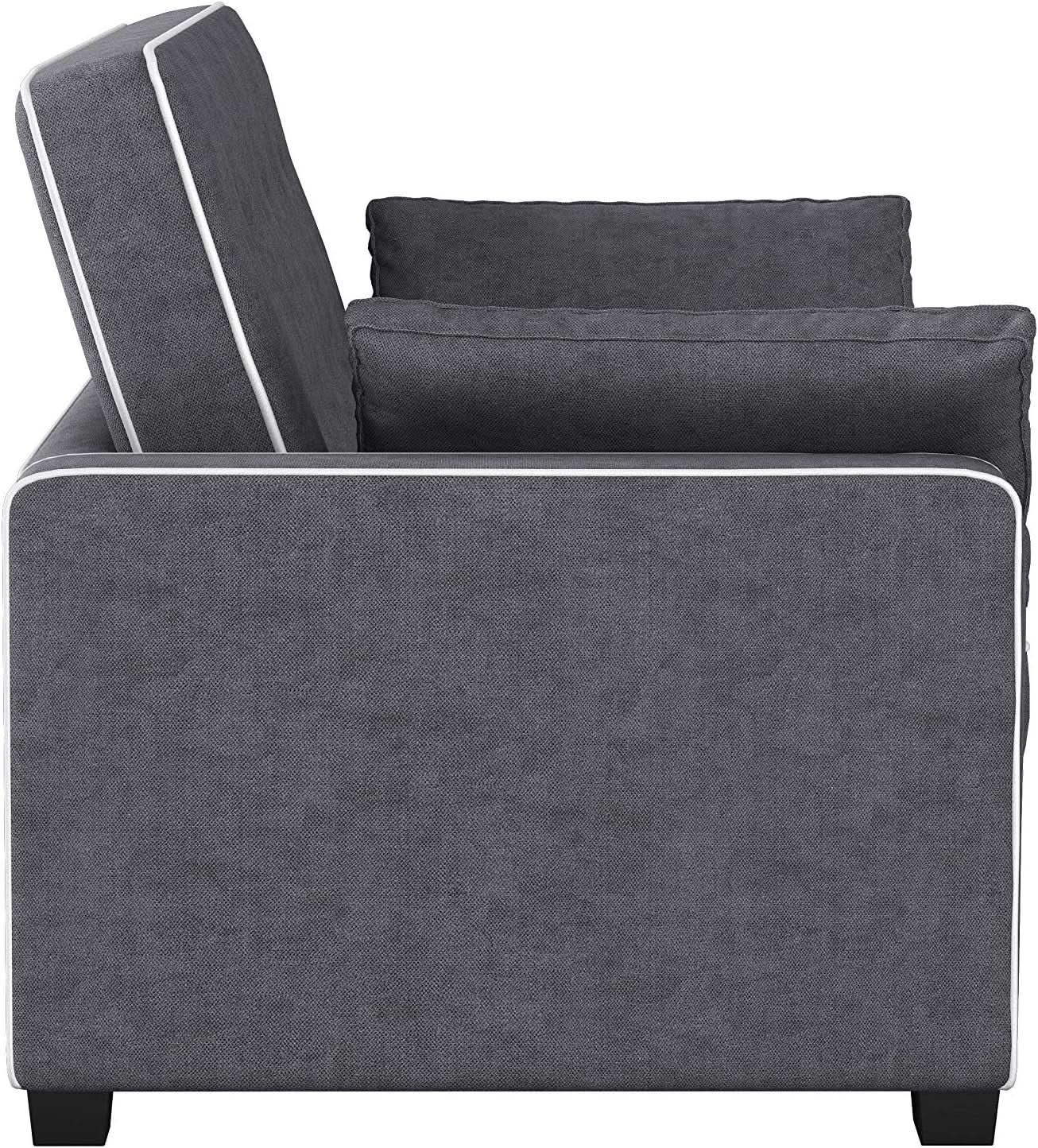 Ainsley Loveseat With Pull Out Sleeper Microfiber Charcoal