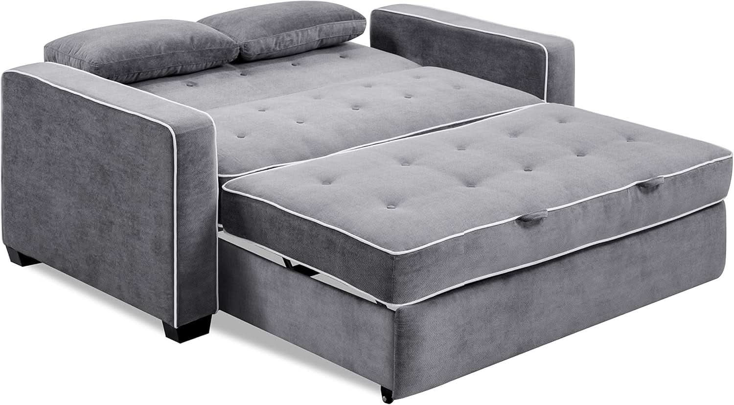 Ainsley Loveseat With Pull Out Sleeper Microfiber Charcoal