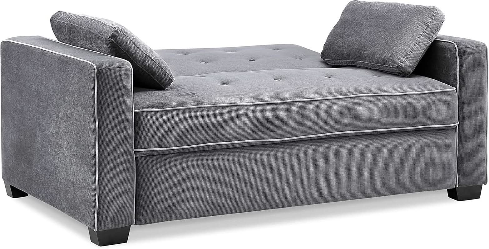 Ainsley Loveseat With Pull Out Sleeper Microfiber Charcoal