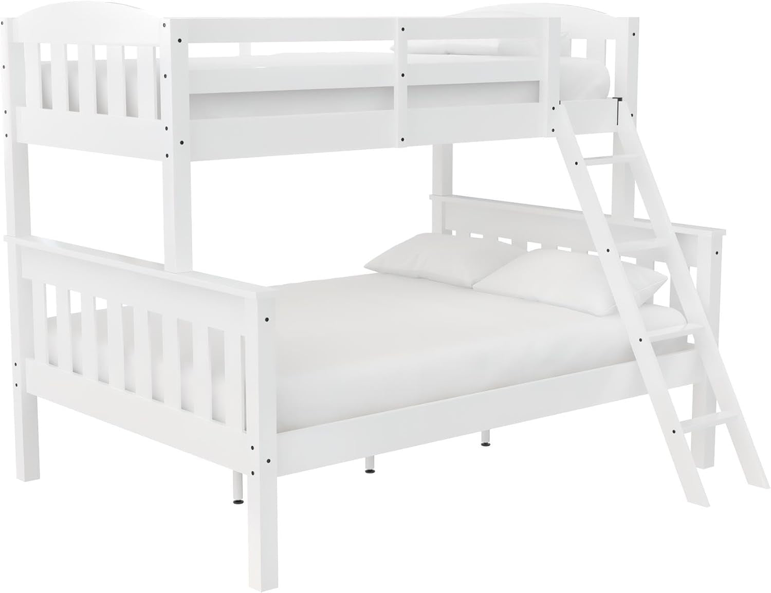 Airlie Twin Over Full Bunk Bed In White Wood Converts To Twin And Full