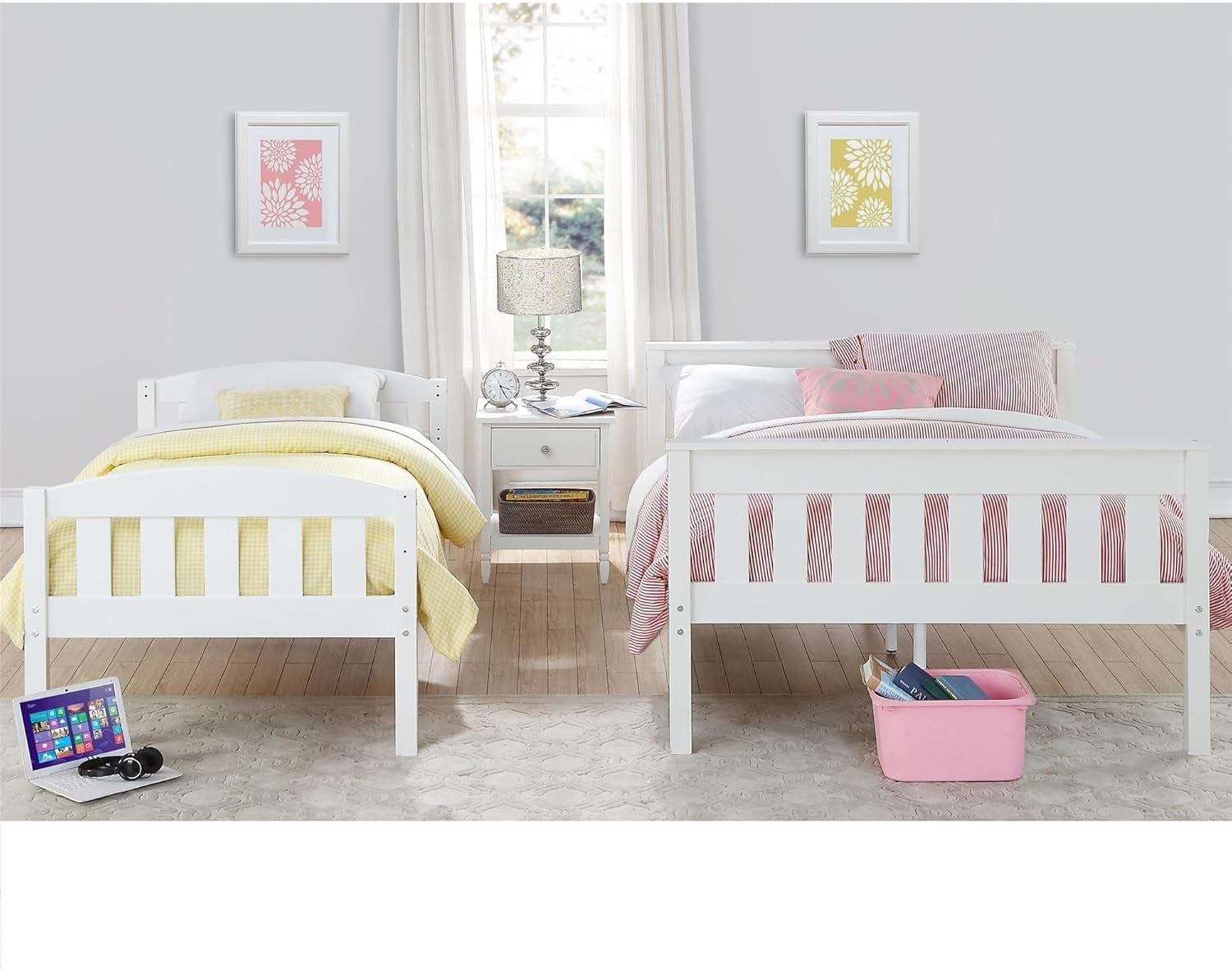 Airlie Twin Over Full Bunk Bed In White Wood Converts To Twin And Full