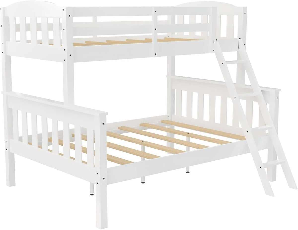 Airlie Twin Over Full Bunk Bed In White Wood Converts To Twin And Full
