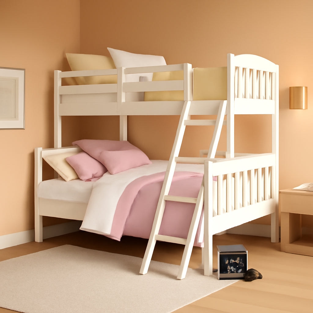 Airlie Twin Over Full Bunk Bed In White Wood Converts To Twin And Full