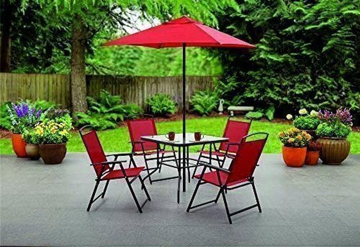 Albany Lane 6-Piece Folding Outdoor Dining Set Red