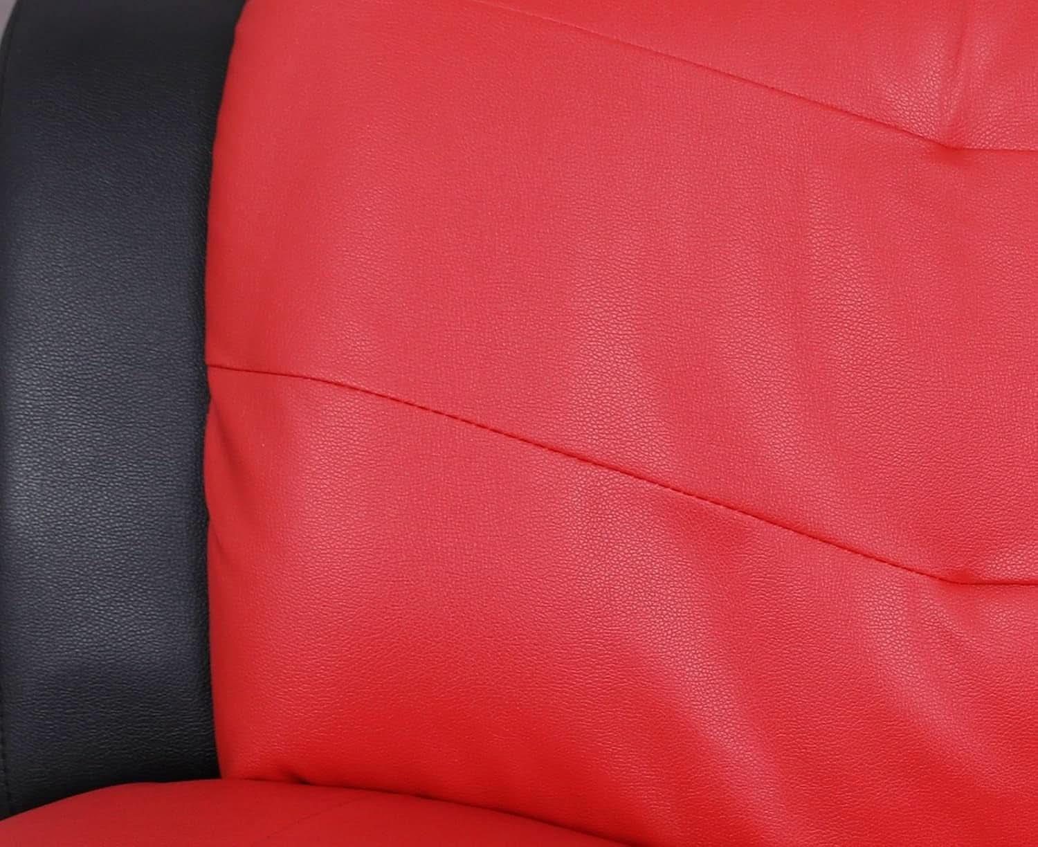 Aldo 3 Piece Modern Sofa Set Black Red Faux Leather