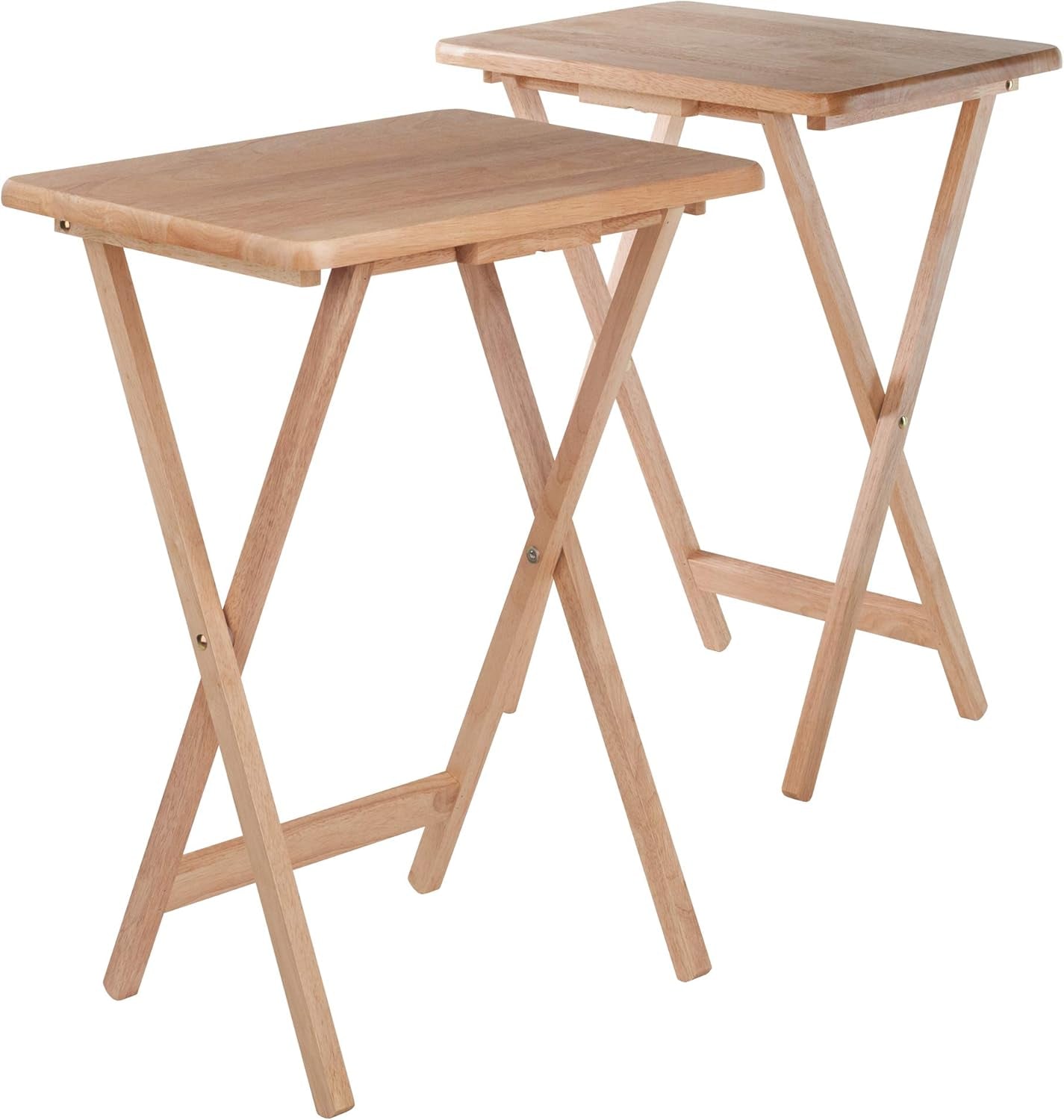 Alex 2-Pc Natural Solid Wood TV Table Set For Living Room