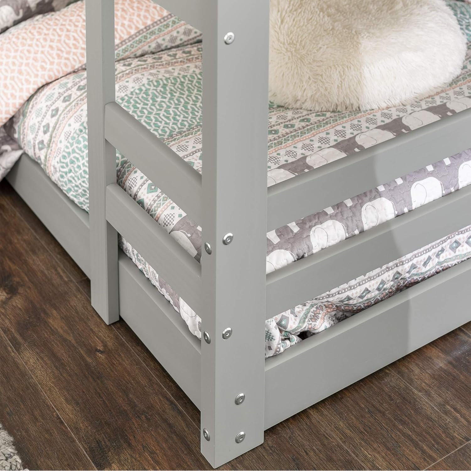 Alexander Classic Solid Wood Stackable Twin Over Twin Bunk Bed Grey