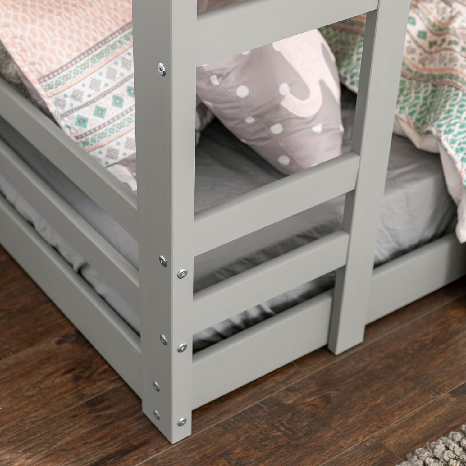 Alexander Classic Solid Wood Stackable Twin Over Twin Bunk Bed Grey
