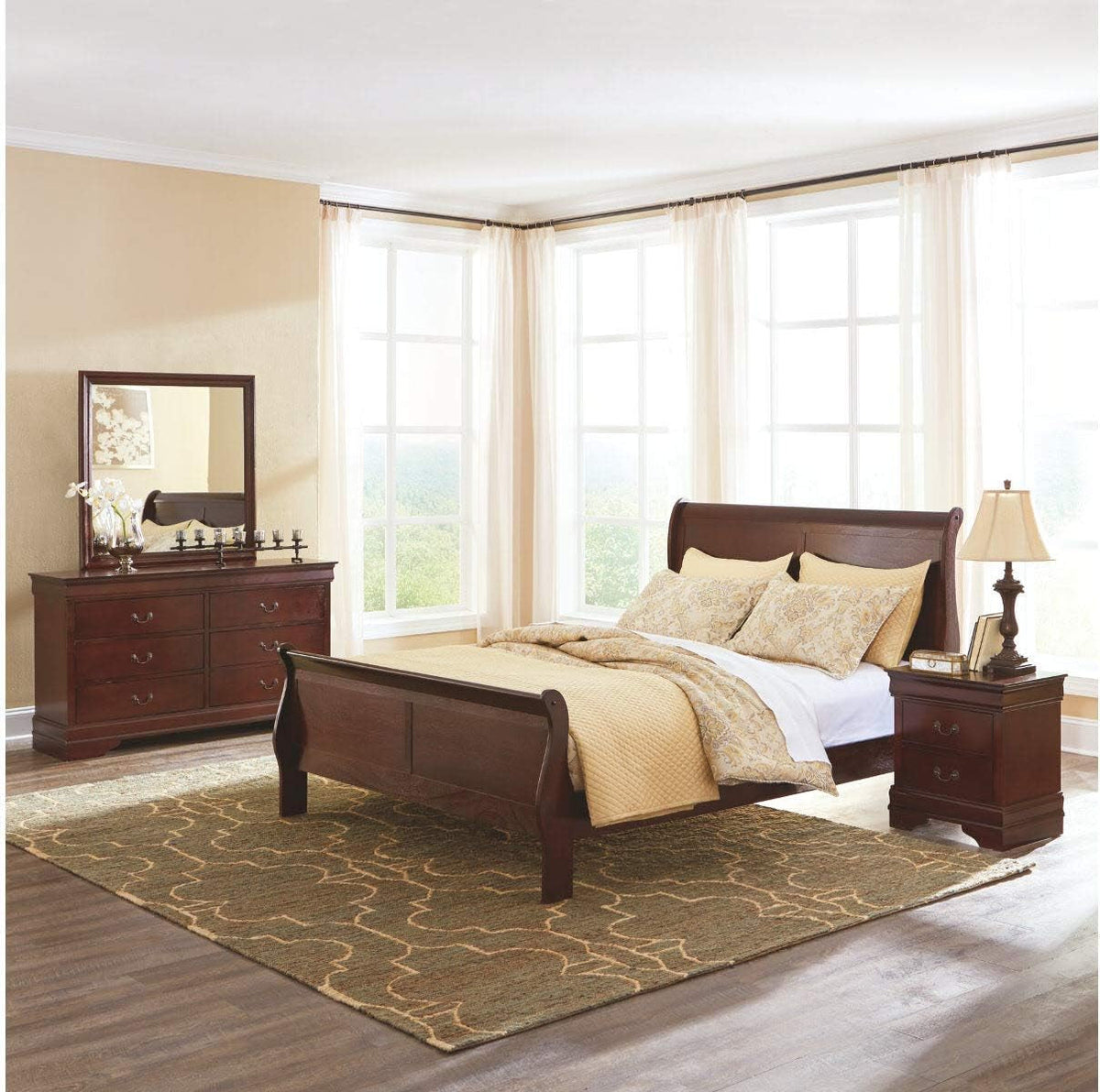Alisdair Traditional Dark Brown Six Drawer Dresser