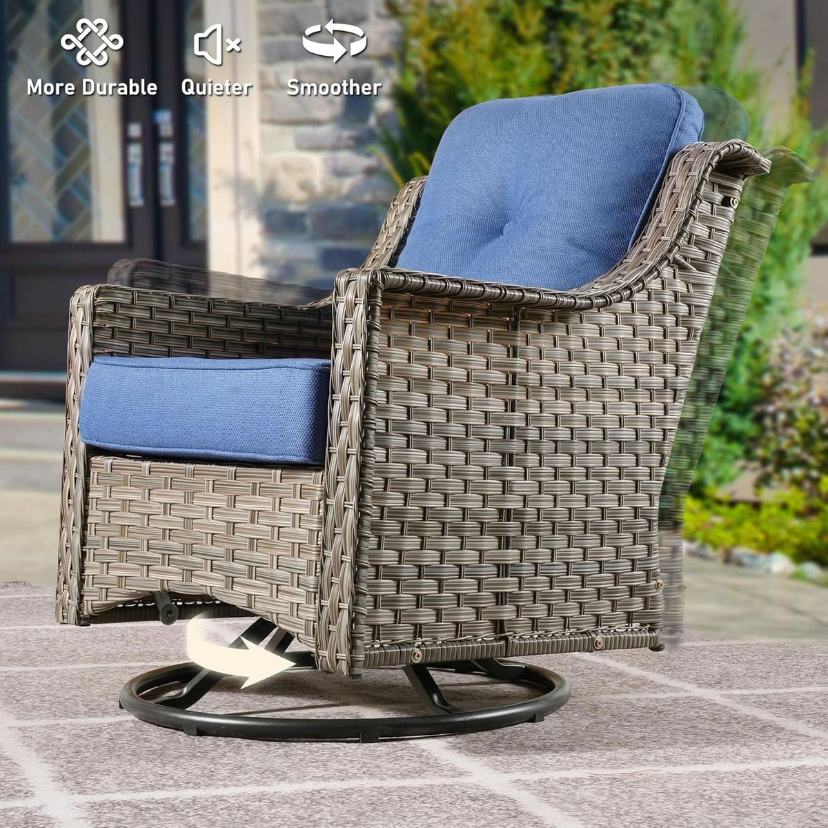 All Weather 5 Piece Outdoor Sofa Set with Swivel Rockers