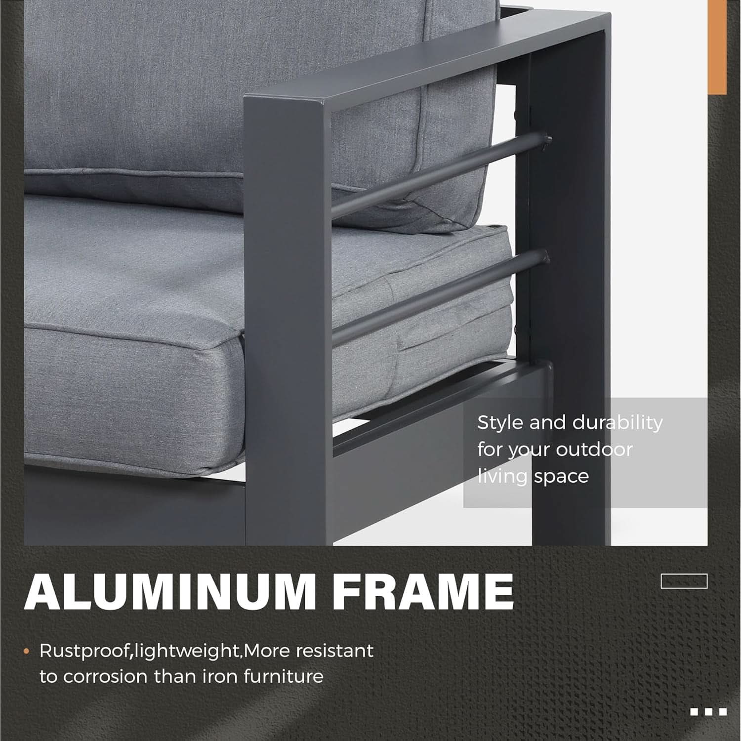 All-Weather Outdoor Metal Armchair Set with Cushions