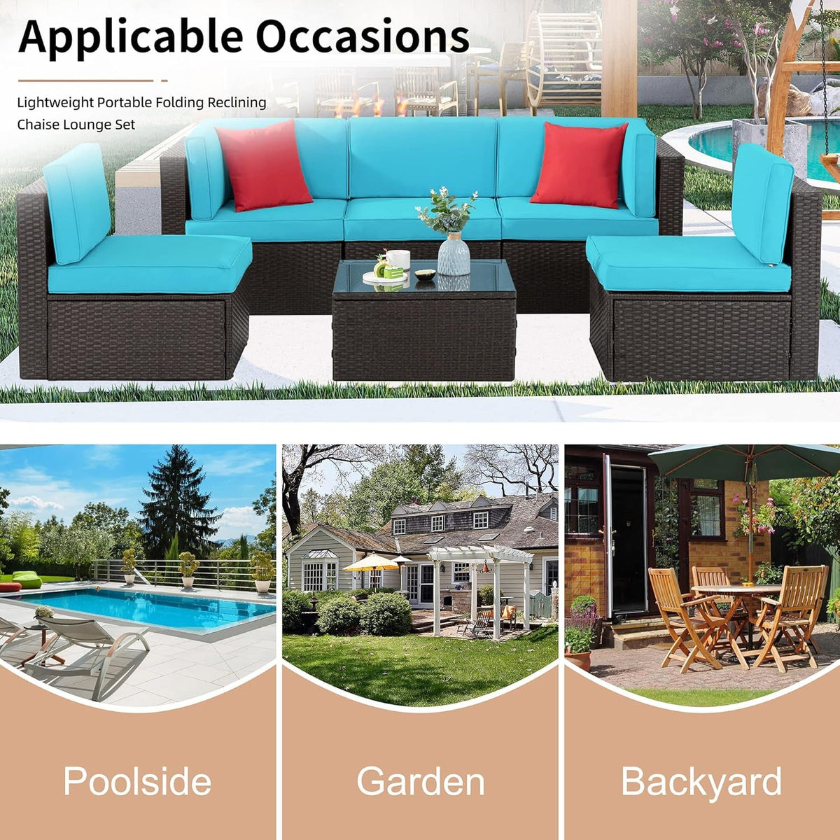 All-Weather Outdoor Sectional Sofa Set with Cushions