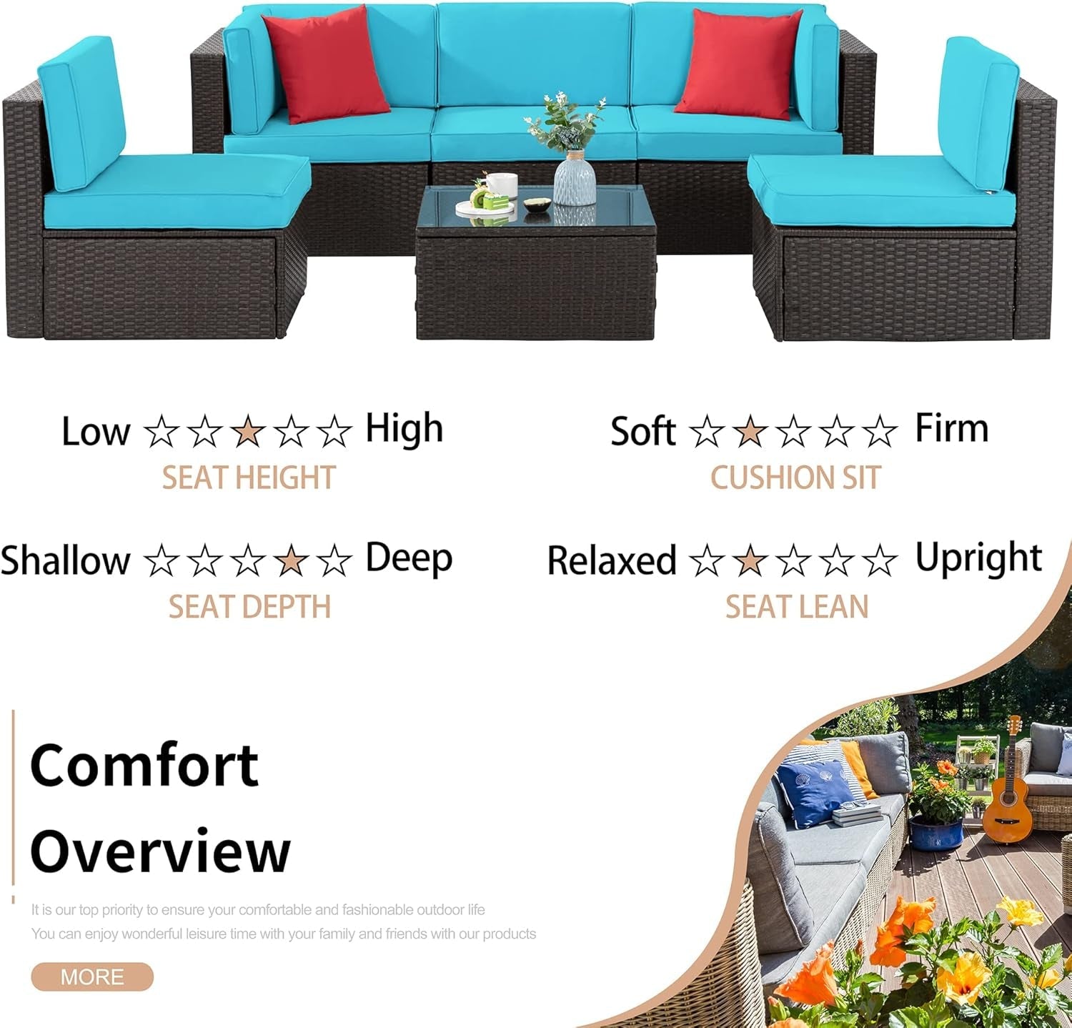 All-Weather Outdoor Sectional Sofa Set with Cushions