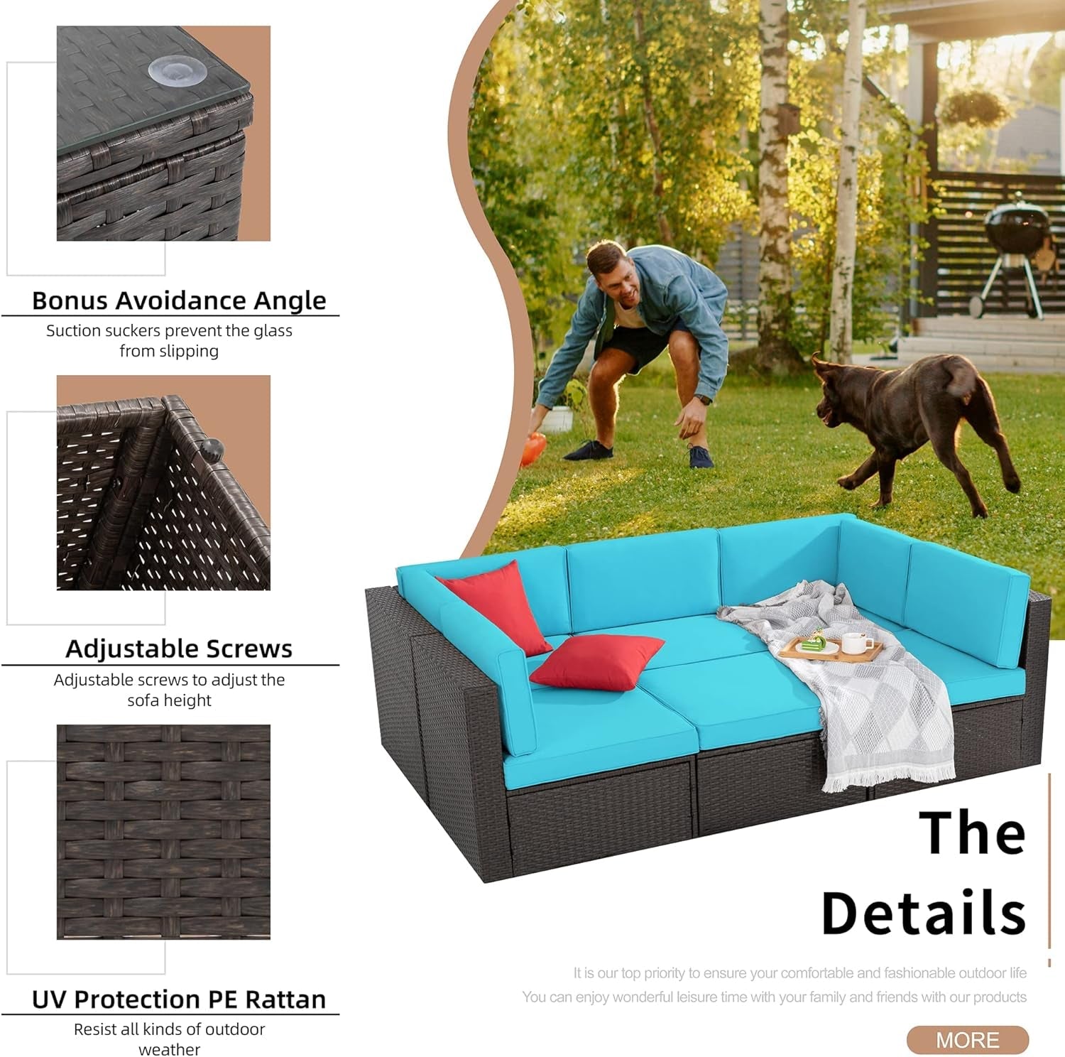 All-Weather Outdoor Sectional Sofa Set with Cushions
