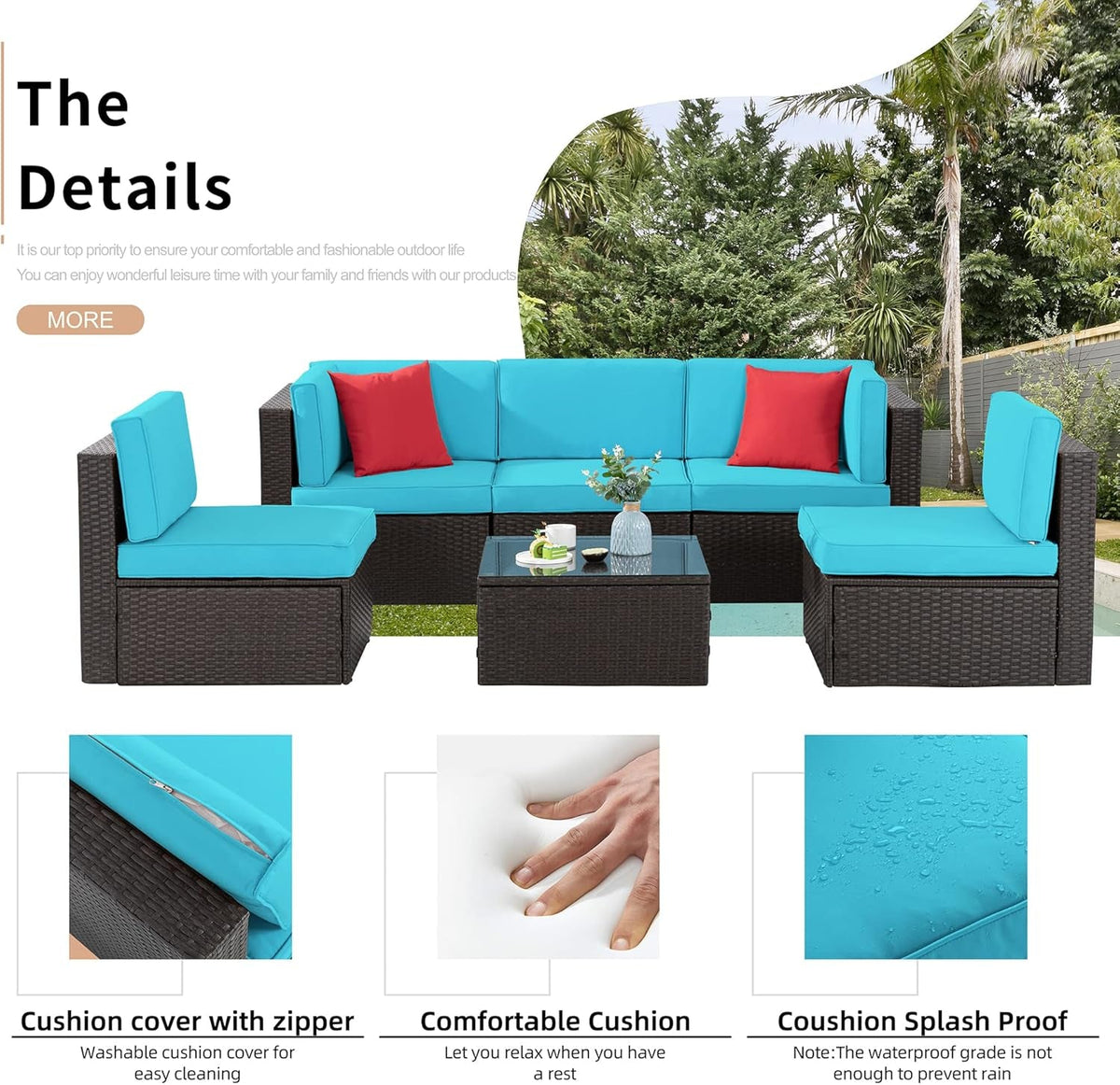 All-Weather Outdoor Sectional Sofa Set with Cushions