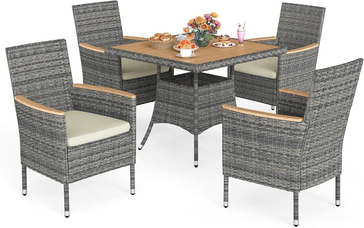 All Weather Rattan Patio Dining Set for Four