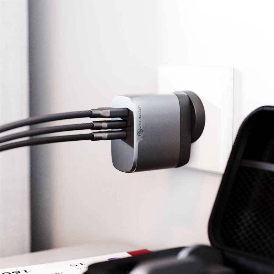 Alogic 3X67 Rapid Power 67W Multi-Country GaN Charger - 1 Pack - 120 V AC 230 V AC Input -