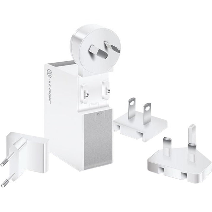 Alogic Usb-C Laptop/Macbook Wall Charger 60W With Power Delivery- Travel Edition With Au, Eu, Uk, Us Plugs And 2M Cable