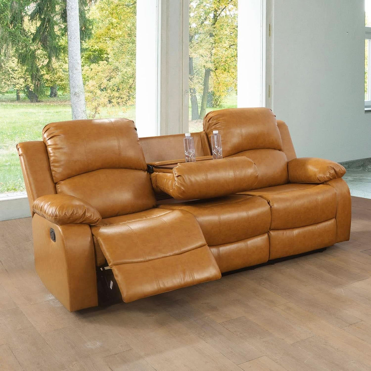 Alpine Ginger Living Room Recliner Set 2 Piece Love Seat