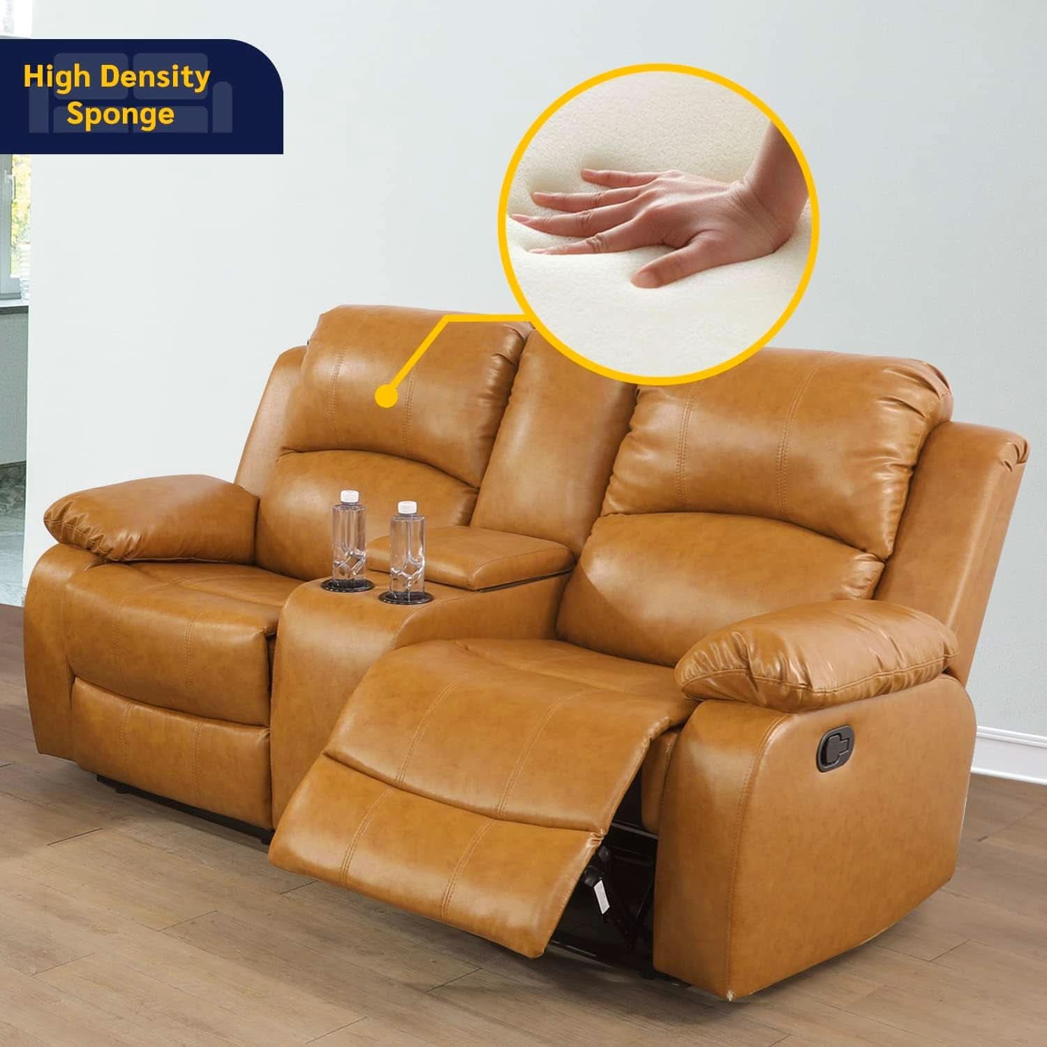 Alpine Ginger Living Room Recliner Set 2 Piece Love Seat
