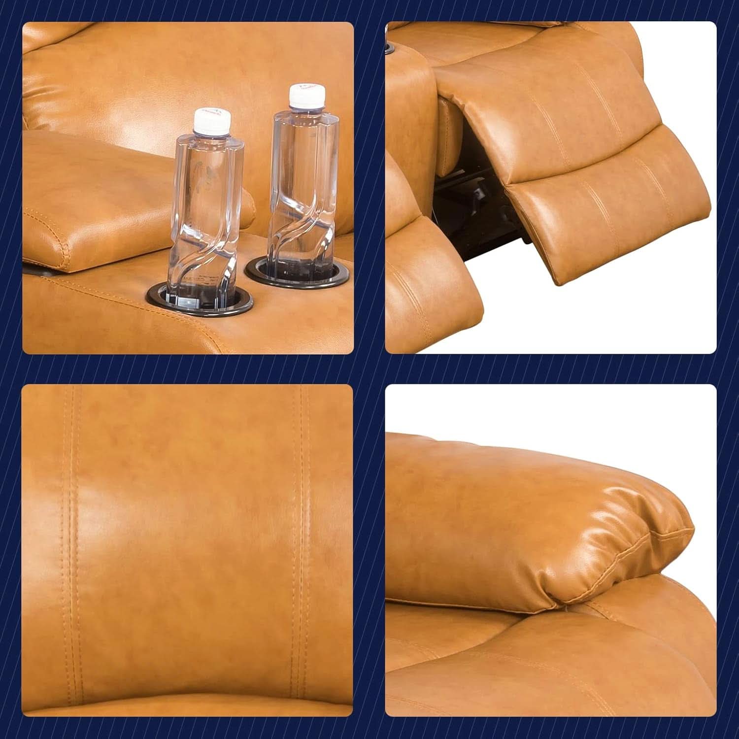 Alpine Ginger Living Room Recliner Set 2 Piece Love Seat