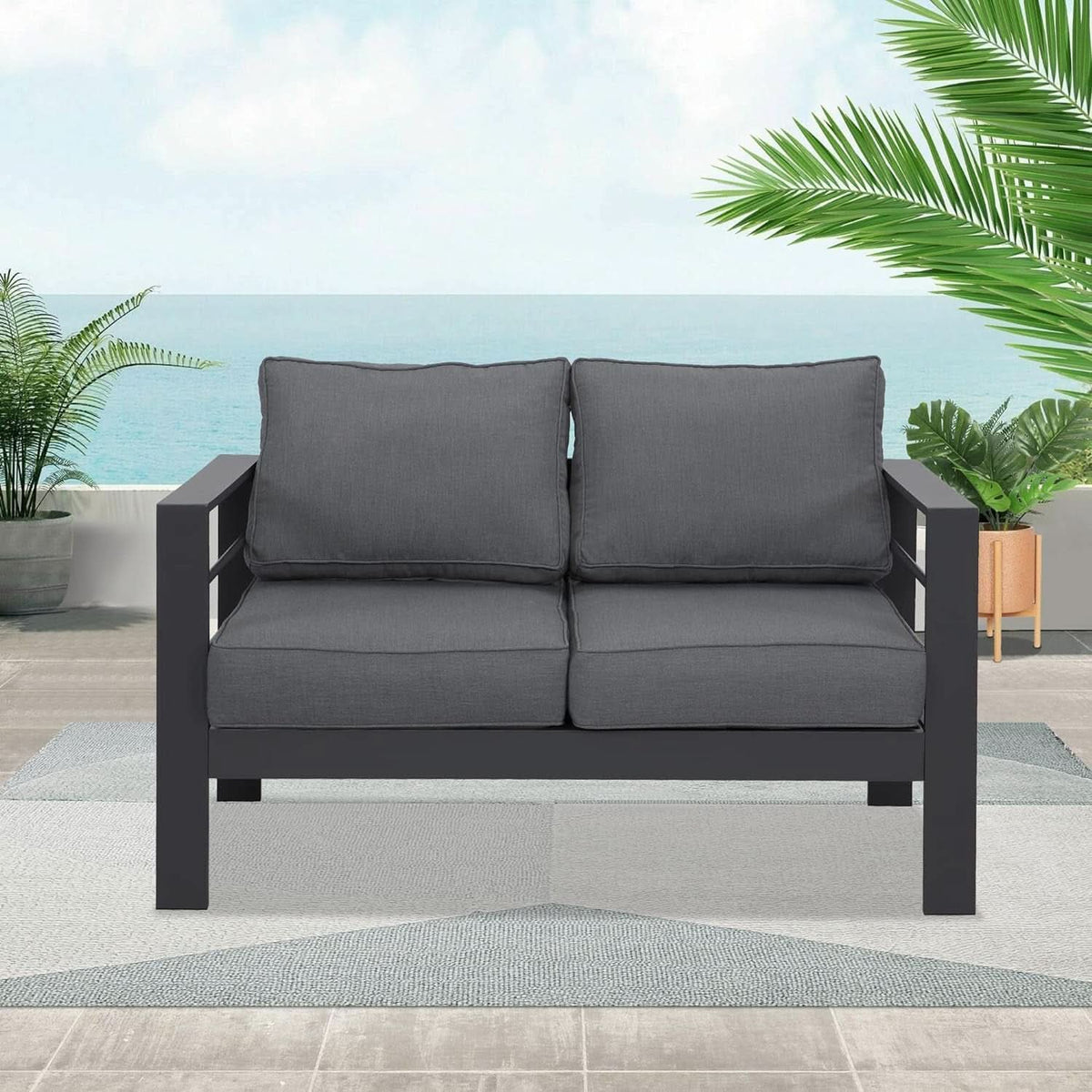 Aluminum Loveseat Sofa for All-Weather Outdoor Relaxation
