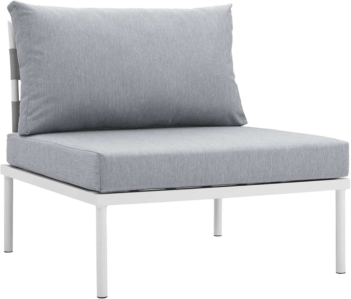 Aluminum Outdoor Patio Sectional Sofa Set White Gray