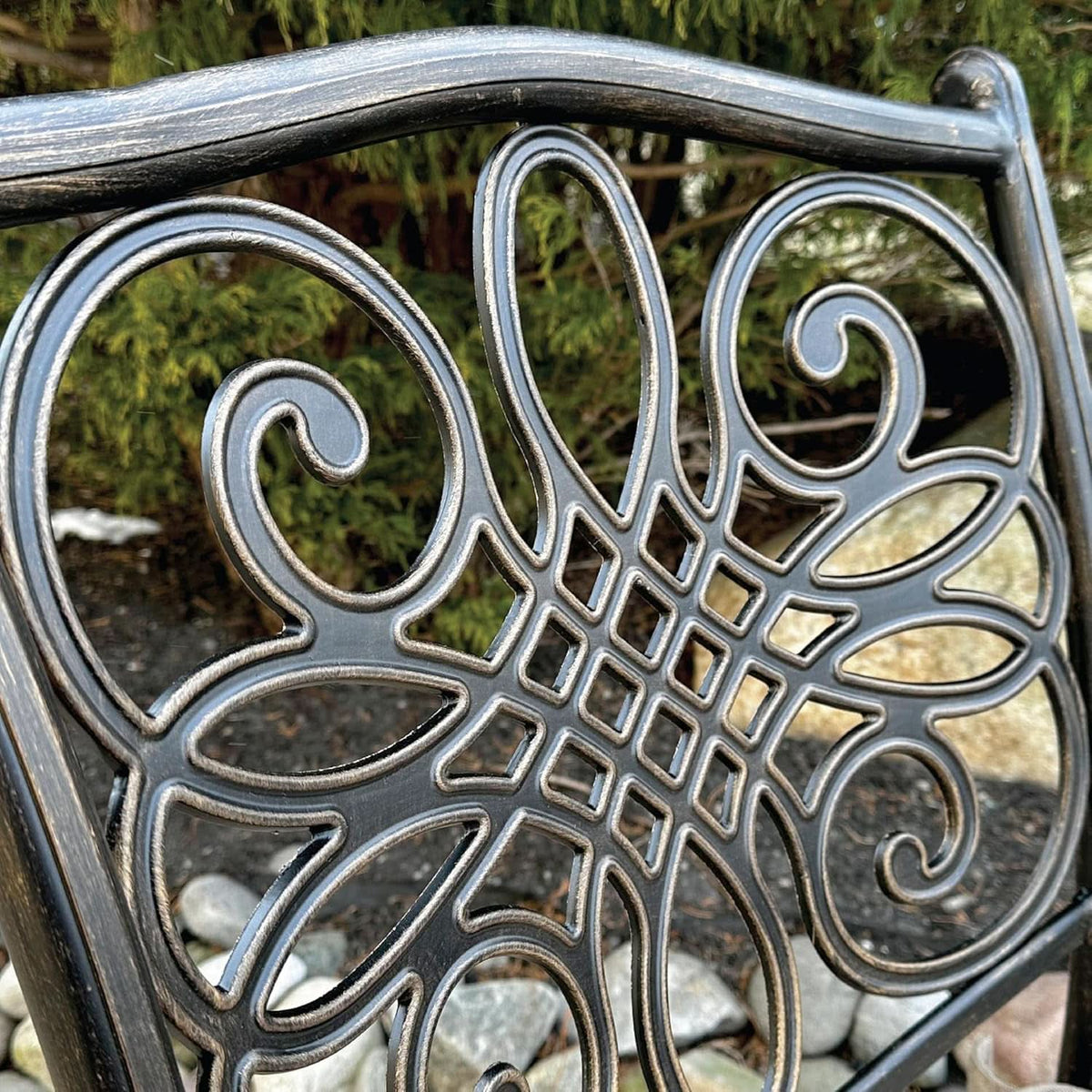 Aluminum Patio Dining Set 5 Piece With Blue Cushions For 4