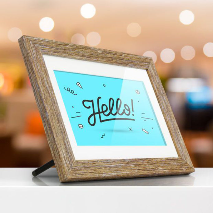 Aluratek 10 inch Distressed Wood Digital Photo Frame with Auto Slideshow Feature - 10"